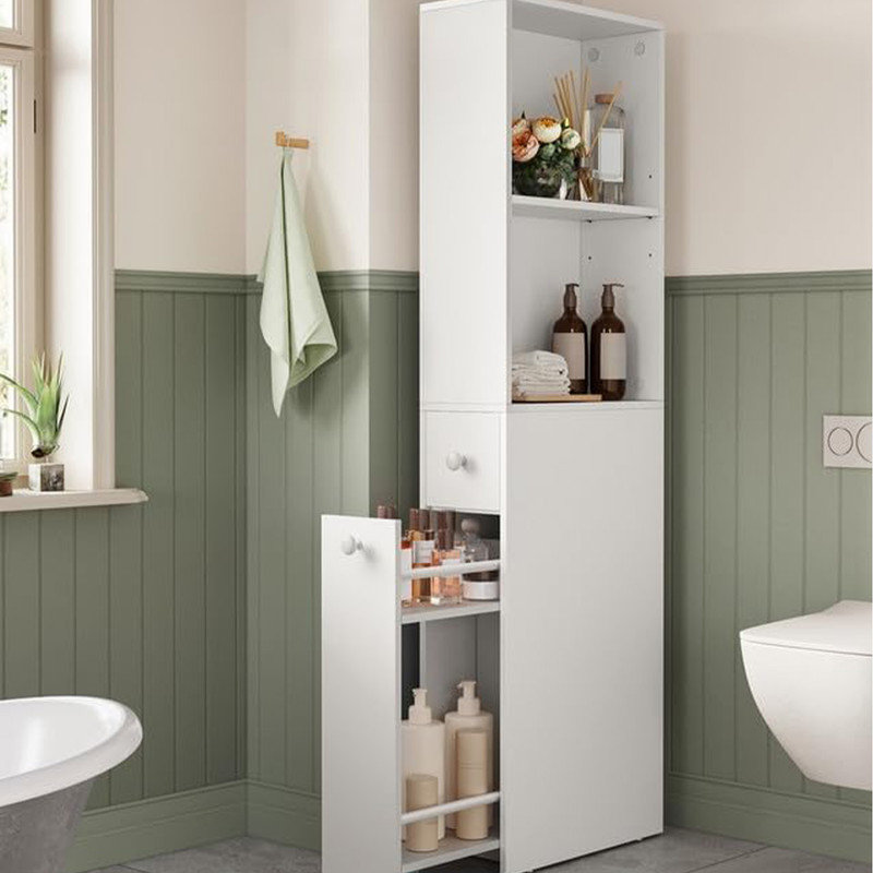 Latitude Run® Slim Bathroom Storage Cabinet, Narrow Bathroom Cabinet ...